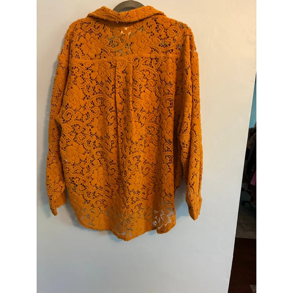 0245 ***BIBI*** NWT Size Small Mustard Colored Textured Long Sleeve Sweater - Picture 6 of 11